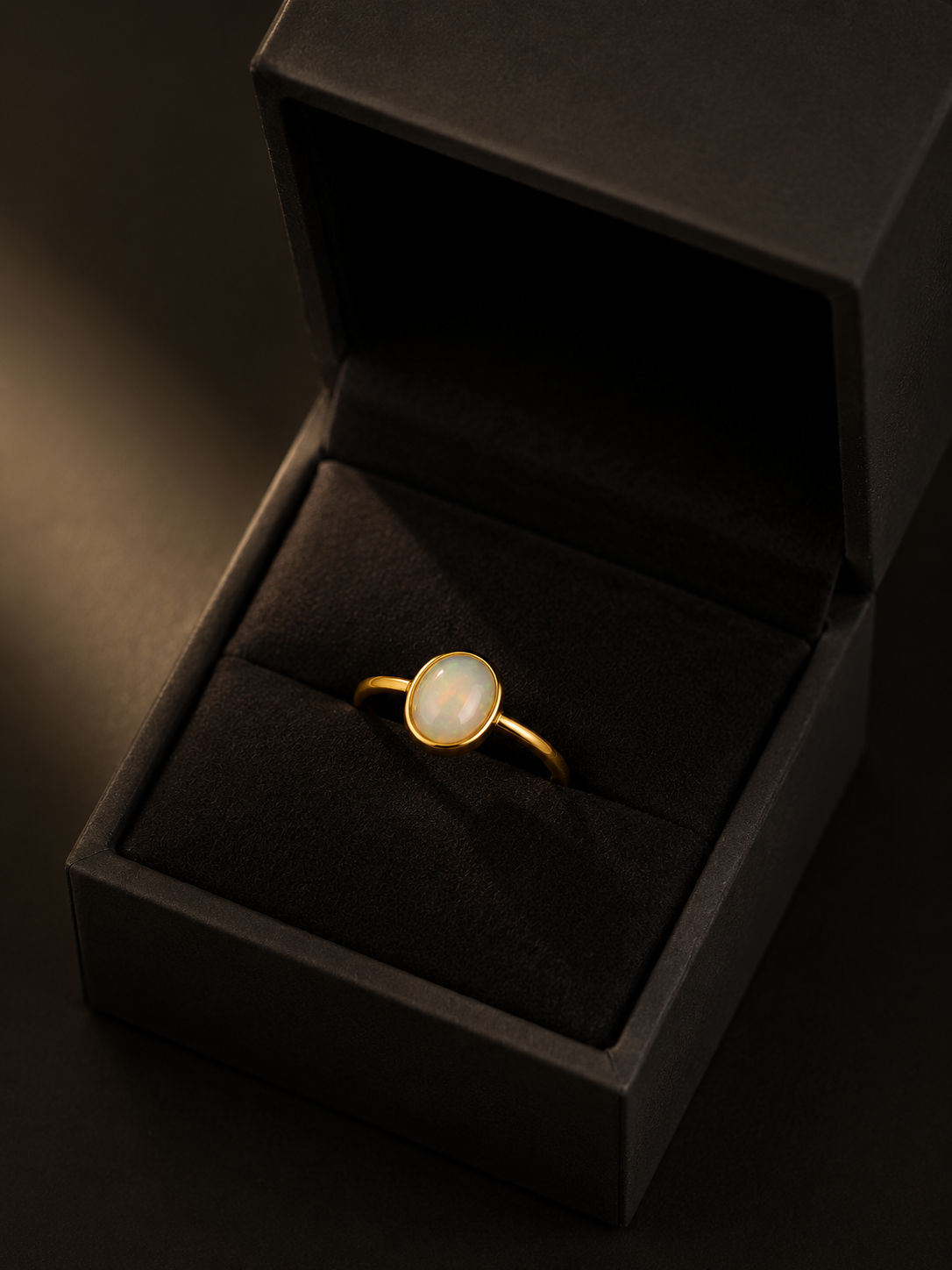 Vintage Oval Opal Ring - Gold Plated 925 Silver