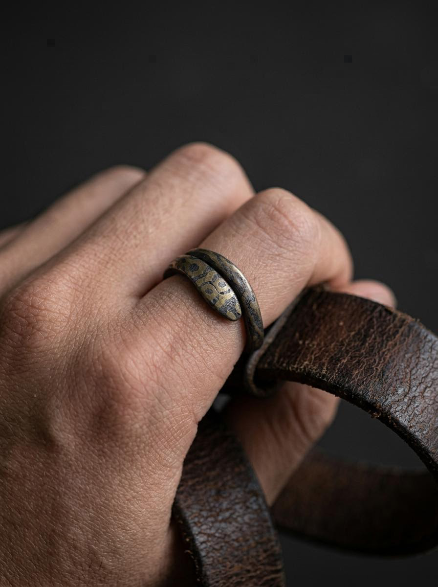 Vintage Tibetan Snake Thumb Ring - Adjustable
