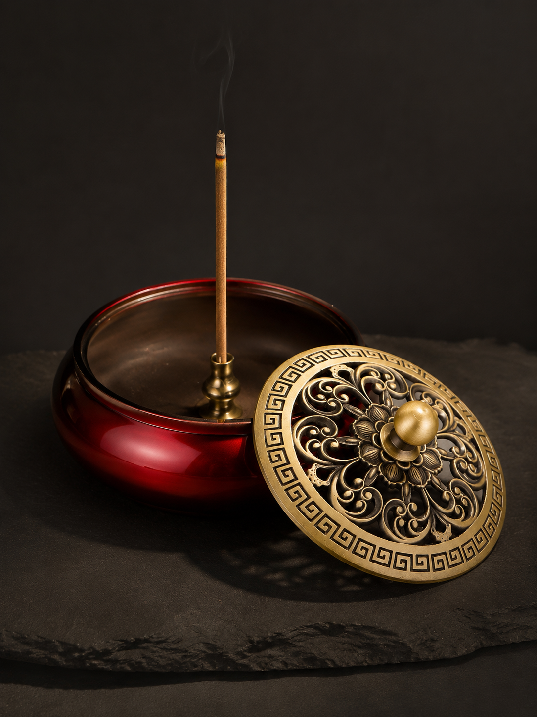Tibetan Zen Brass Incense Burner for Meditation