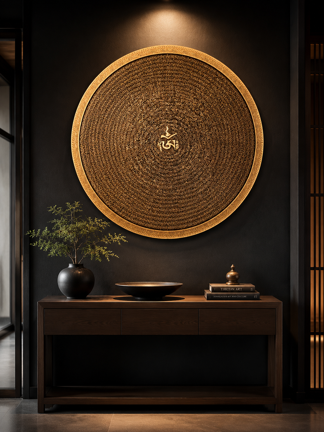 Hand-Painted Tibetan Mandala Thangka Wall Art