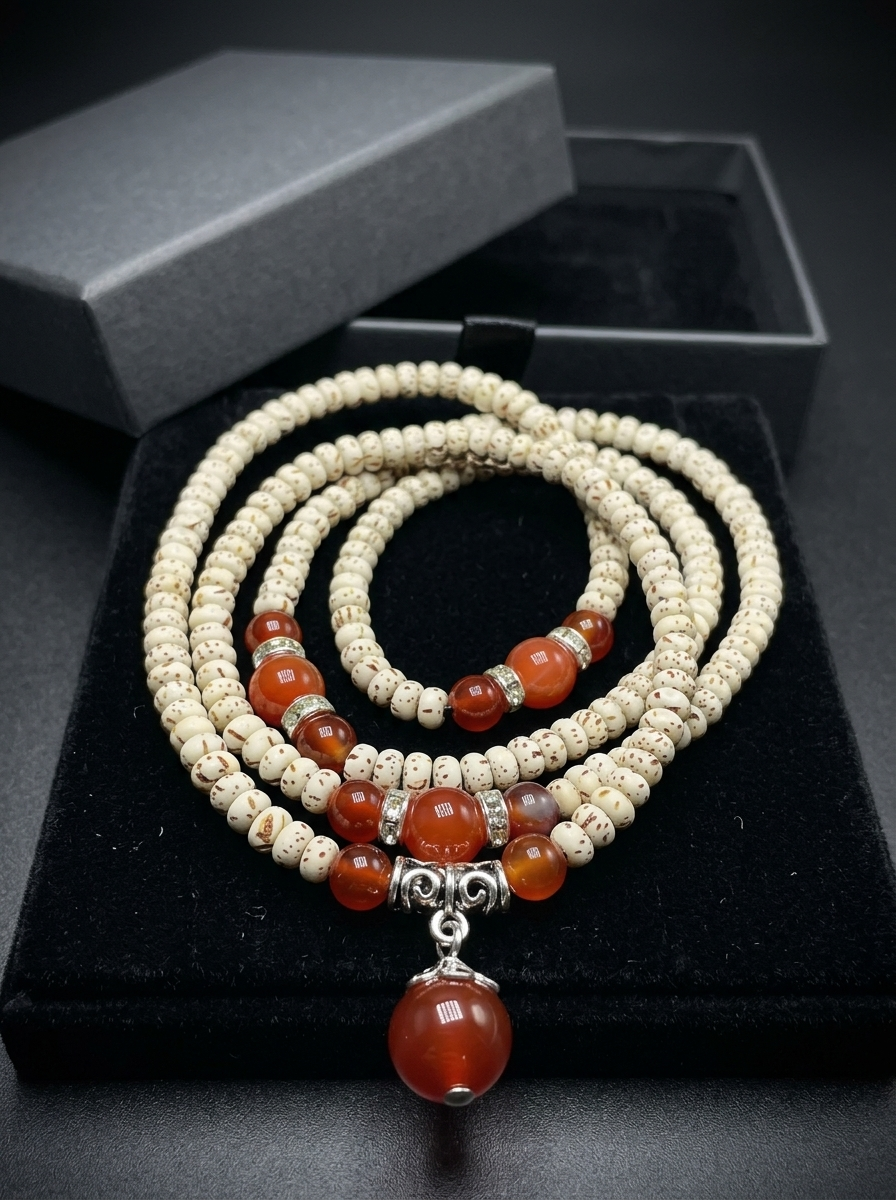 Authentic Tibetan Bodhi Seed & Agate Bracelet