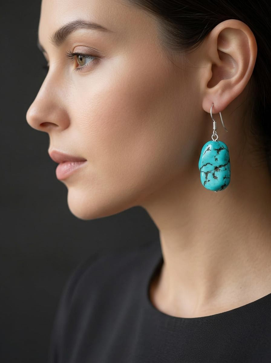Handmade Tibetan Vintage Fine Silver Drop Earrings