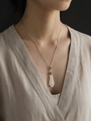 Tibetan Raw Clear Quartz Pendant Necklace Unisex