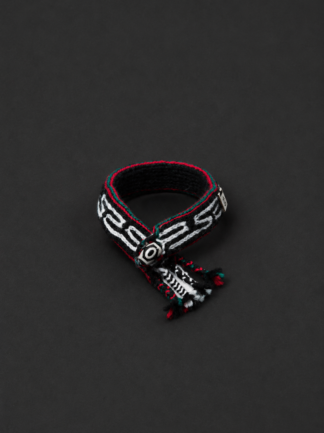 Hand-Woven Tibetan Wool Bracelet with Dzi Bead