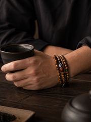 Vintage Tibetan Star Moon Bodhi & Dzi Bead Wrap Bracelet