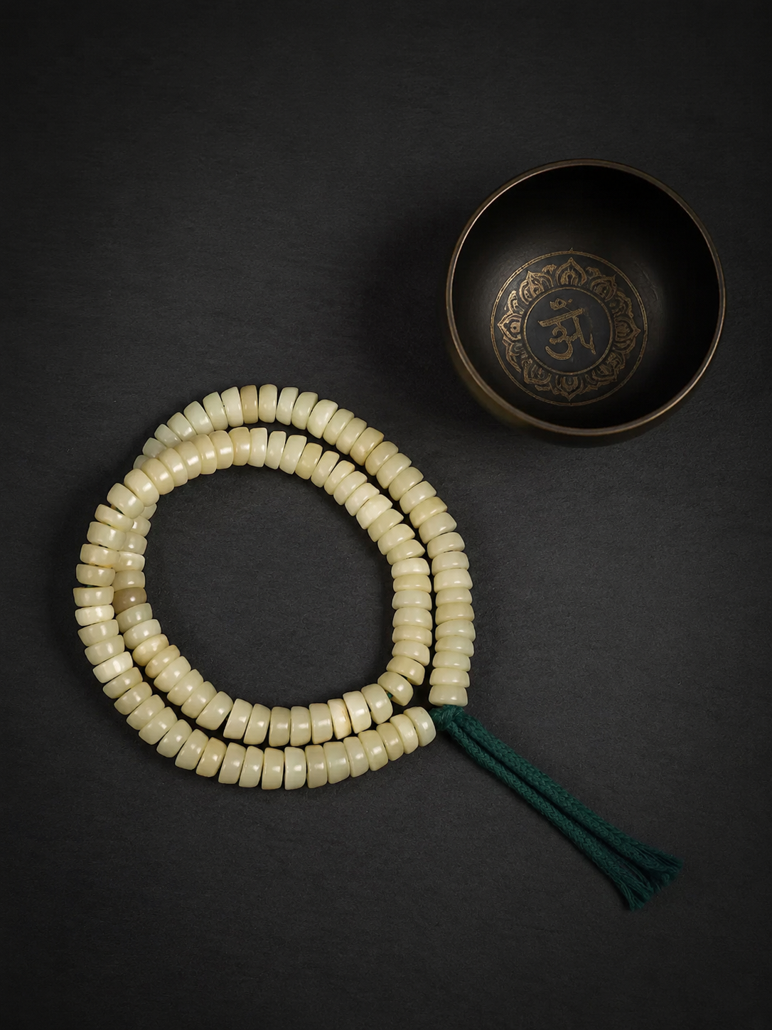 8mm Authentic Tibetan Yak Bone 108 Mala Beads Bracelet