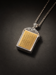 Vintage 925 Silver Tibetan Mantra Amulet Necklace