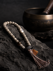 Tibetan Star & Moon Bodhi Seed 21-Bead Hand Mala with Tassel