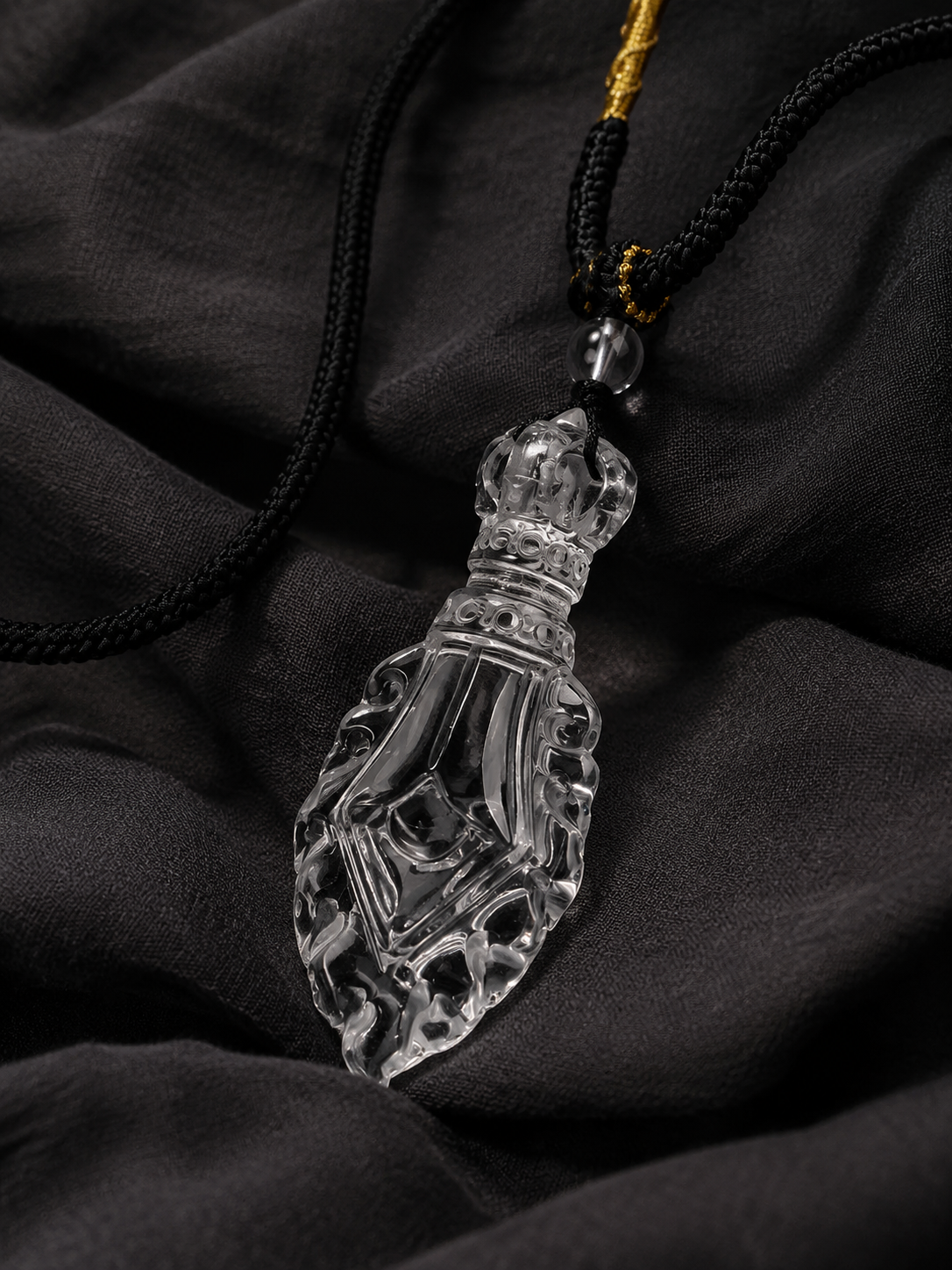 Tibetan Clear Quartz Manjushri Wisdom Sword Pendant