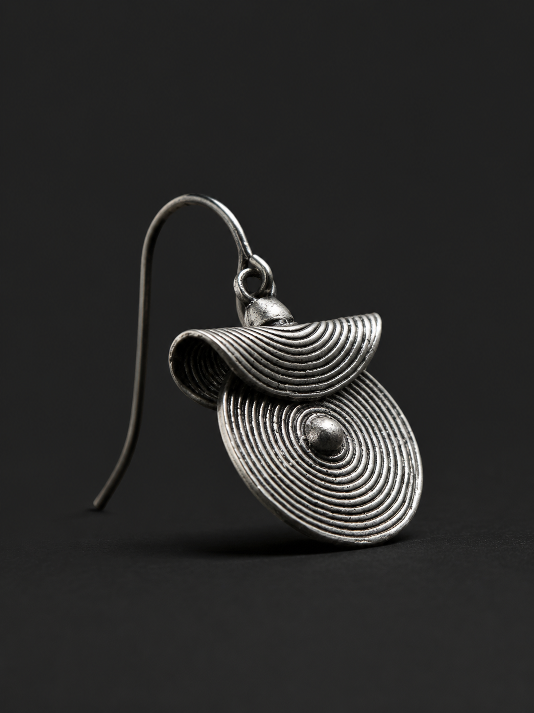 Handmade Vintage Tibetan Silver Spiral Drop Earrings