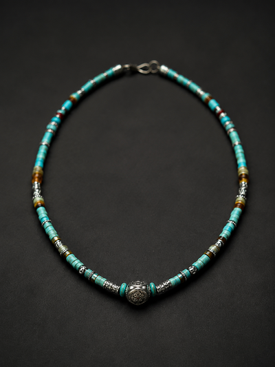 Minimalist Tibetan Handcrafted Beaded Necklace for Men