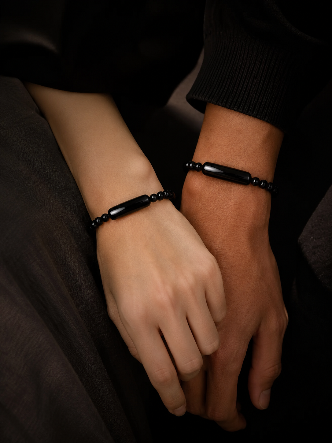 Tibetan Black Obsidian & Sterling Silver Bracelet