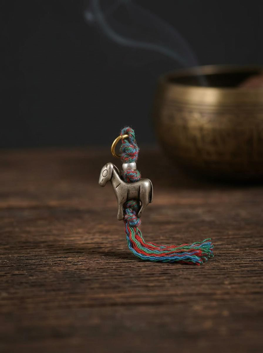 Tibetan Lima Copper Zodiac Horse Mala Pendant