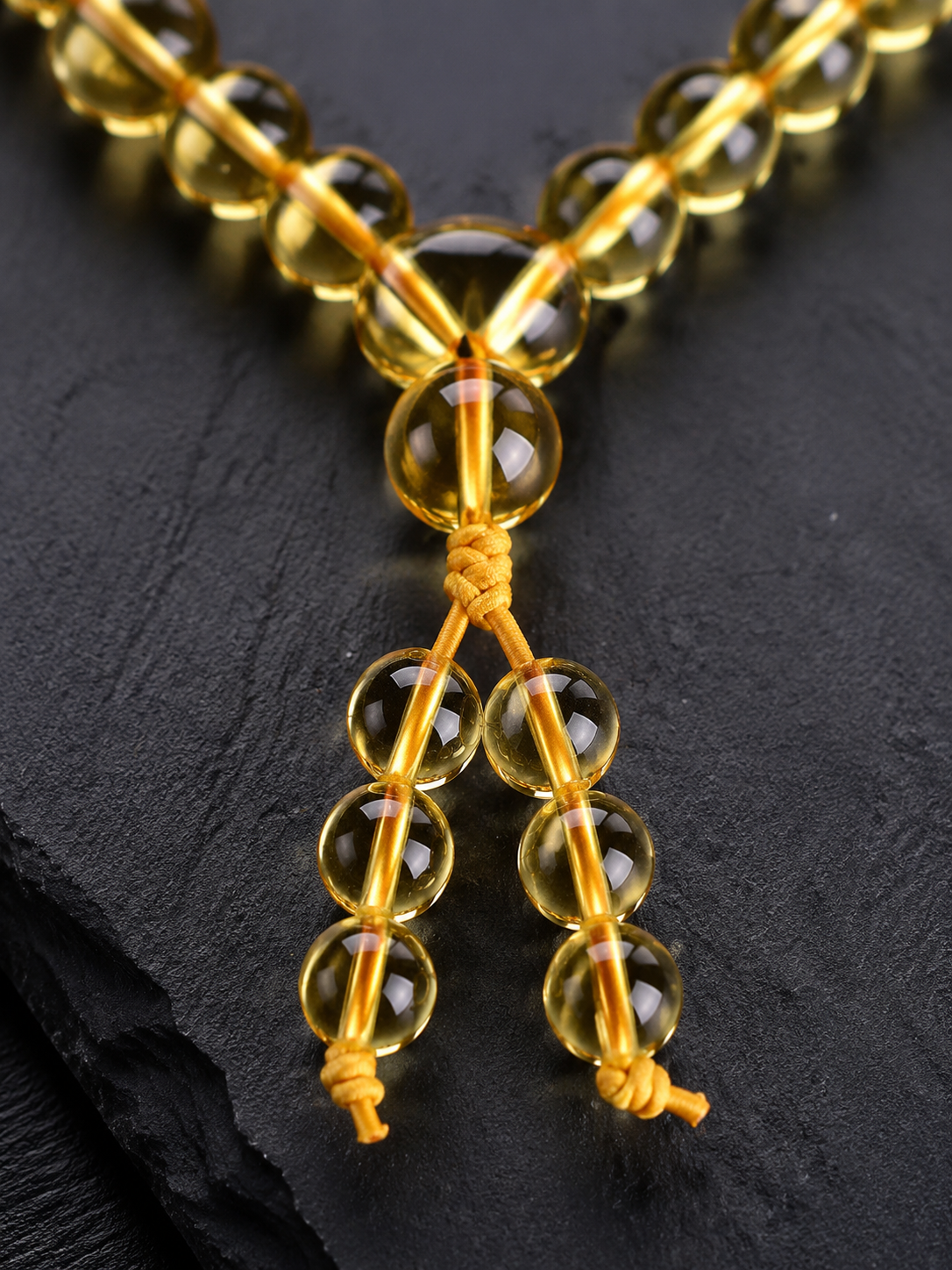 Natural Citrine 108 Mala Bead Wrap Bracelet