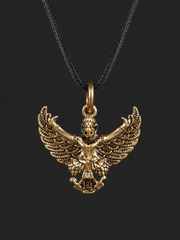 Vintage Tibetan Brass Garuda Pendant Necklace