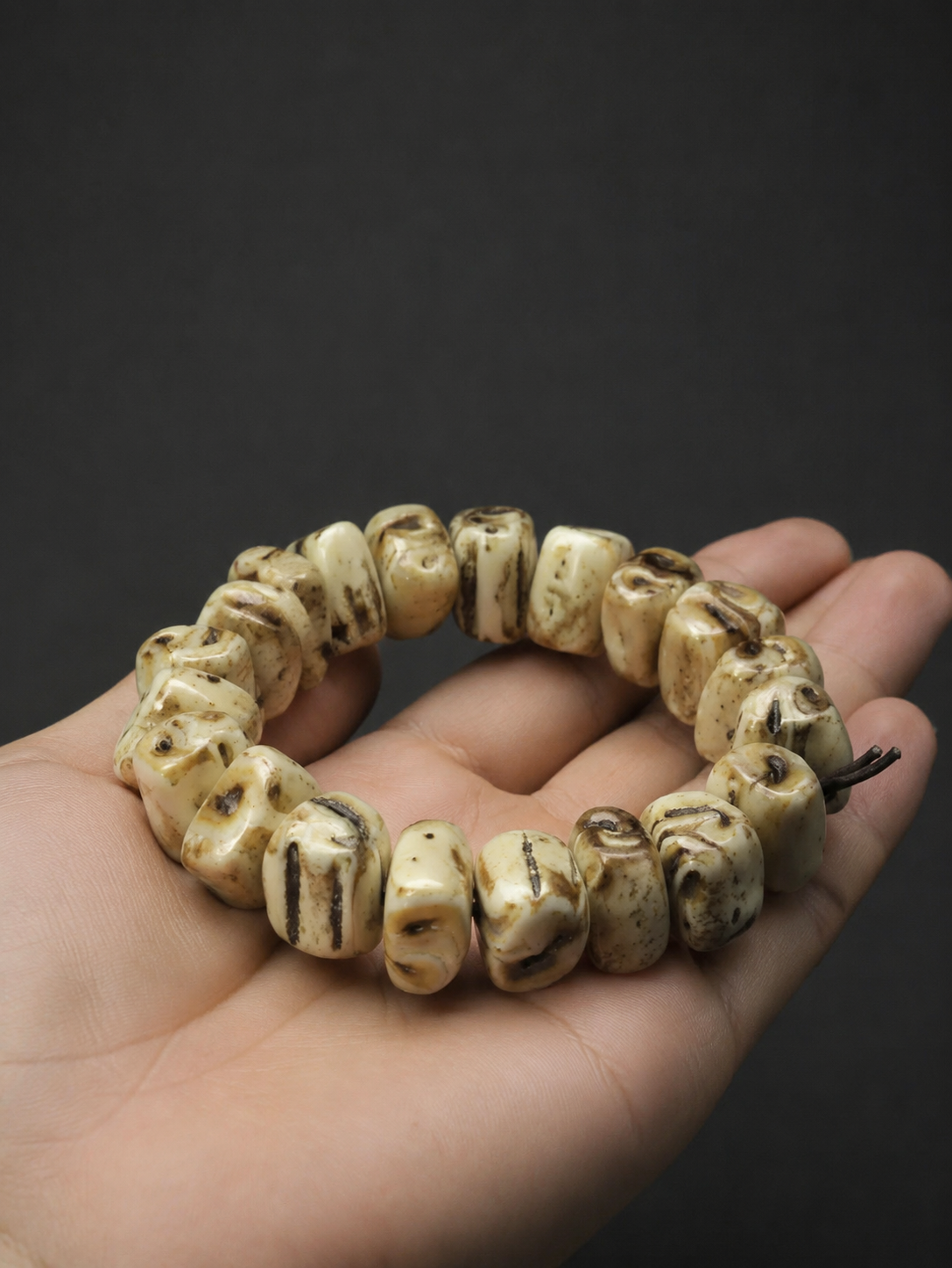 Vintage Tibetan Yak Bone Chunky Bead Bracelet