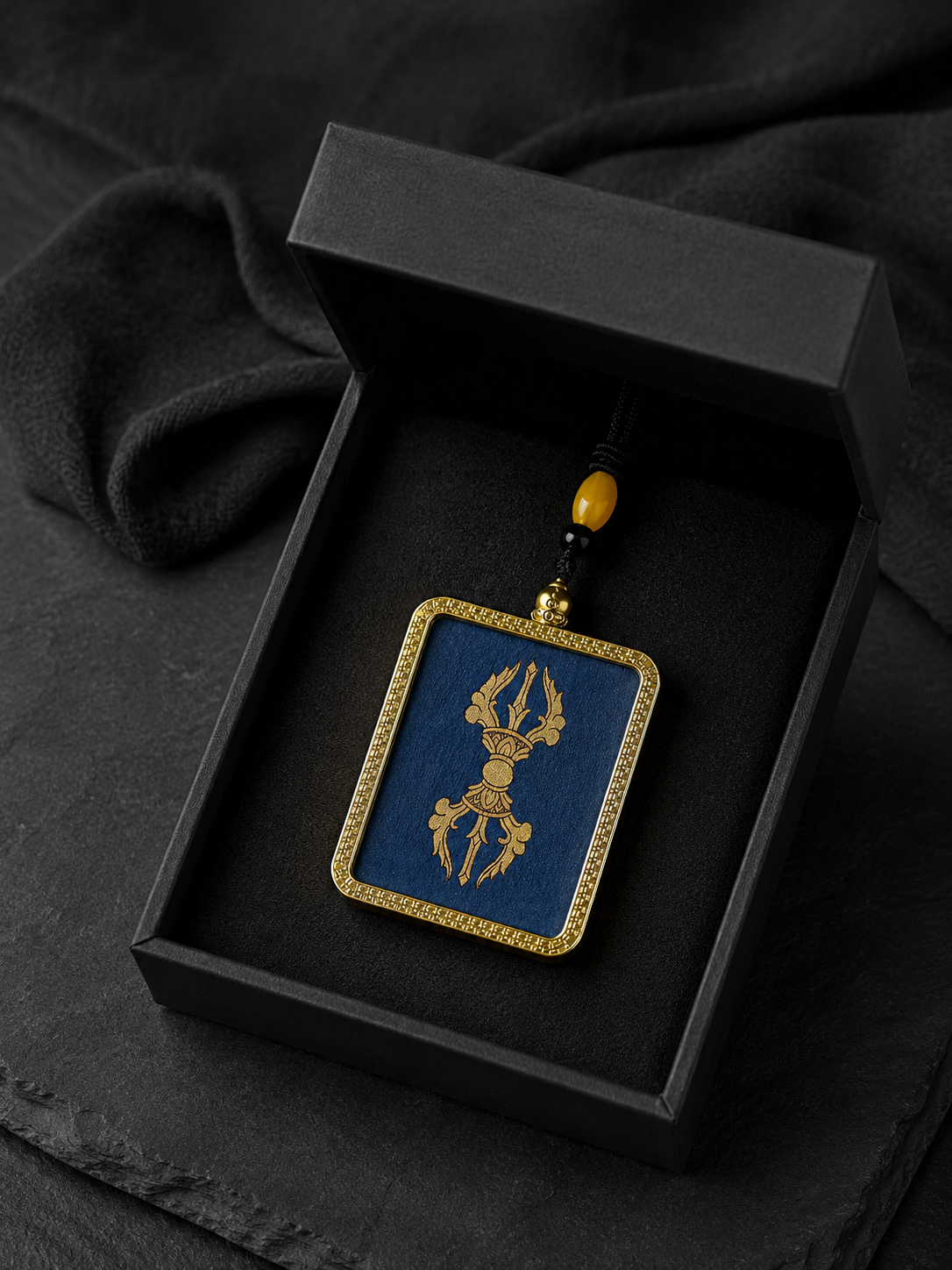 Hand-Painted Tibetan Thangka Vajra Amulet Necklace